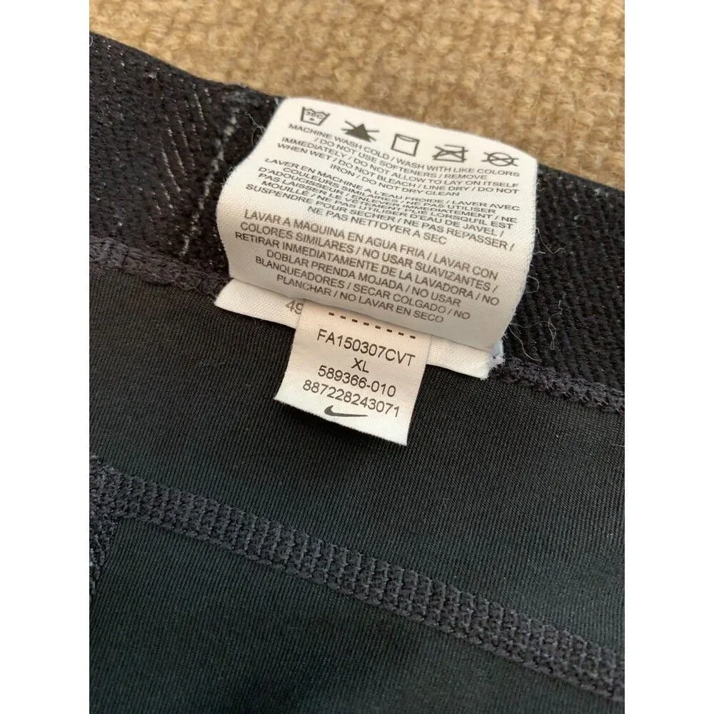 Nike Pro Pants Womens XL Core Dri Fit Training Capri Stretch Compression Black